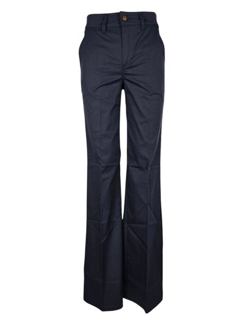 women's blue canvas flared pants Atelier Cigala's | 230-TCNS014